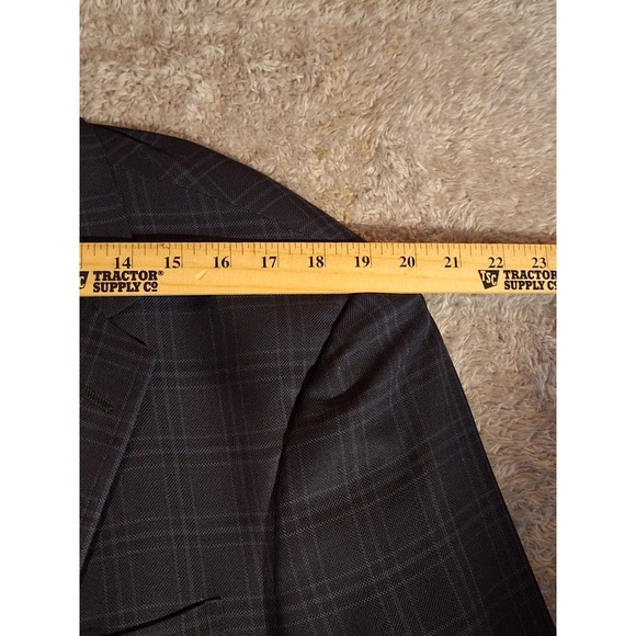 Hart Schaffner Marx Mens Blue Plaid Blazer Sport Coat Chest 44 in Union Made USA - Picture 4 of 13
